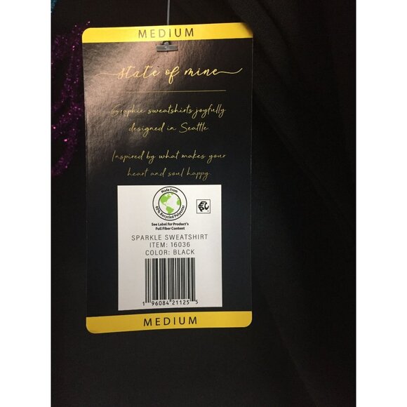 Merry Everything Black Sparkle Sweatshirt By State Of Mine - Picture 4 of 7